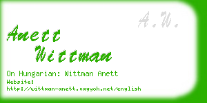 anett wittman business card